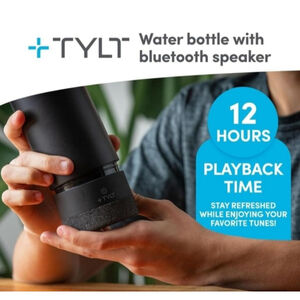 TYLT Smart Water Bottle with Bluetooth Speaker, Wireless Stainless Steel Insulat